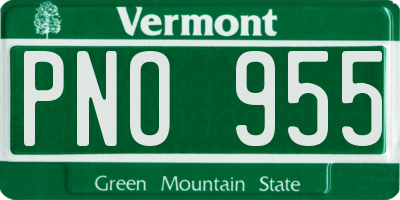 VT license plate PNO955