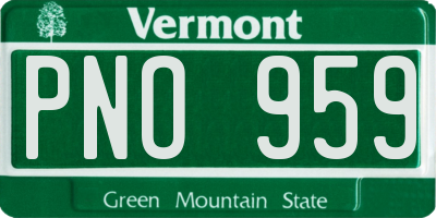 VT license plate PNO959