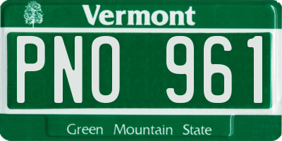 VT license plate PNO961