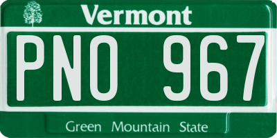 VT license plate PNO967