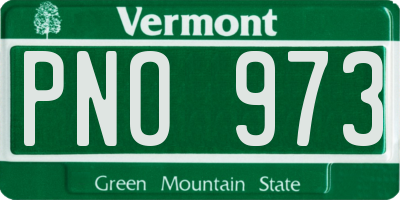 VT license plate PNO973