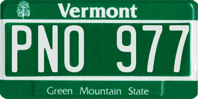 VT license plate PNO977