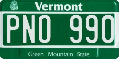VT license plate PNO990