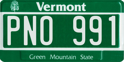 VT license plate PNO991