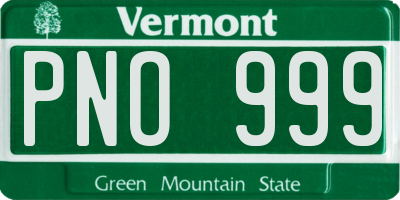 VT license plate PNO999