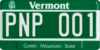 VT license plate PNP001