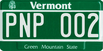 VT license plate PNP002