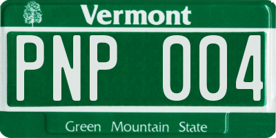 VT license plate PNP004
