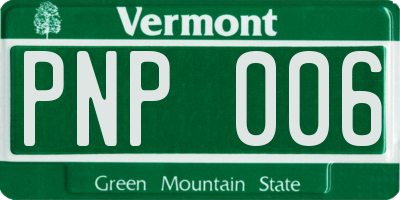 VT license plate PNP006