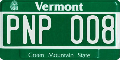 VT license plate PNP008