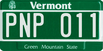 VT license plate PNP011