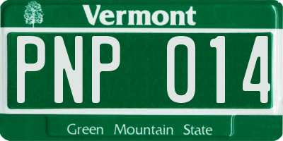 VT license plate PNP014