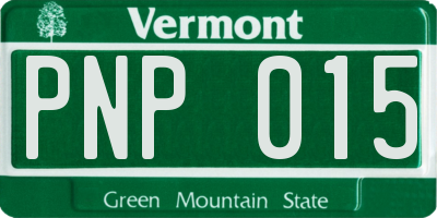 VT license plate PNP015