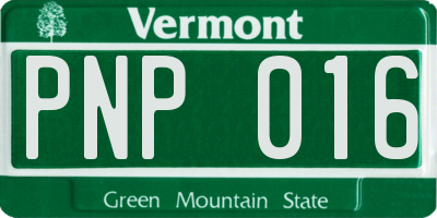 VT license plate PNP016