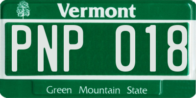 VT license plate PNP018