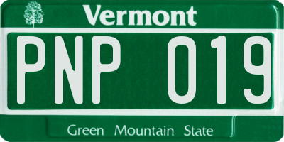 VT license plate PNP019