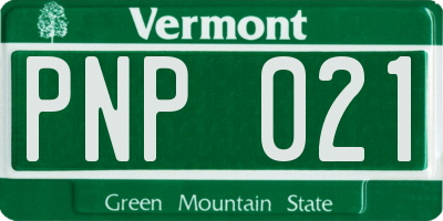 VT license plate PNP021