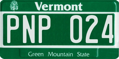 VT license plate PNP024