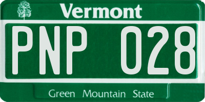VT license plate PNP028