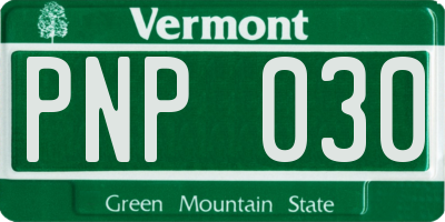 VT license plate PNP030
