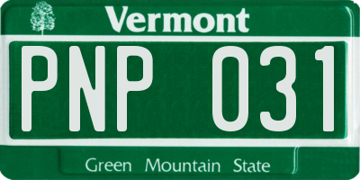 VT license plate PNP031