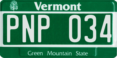 VT license plate PNP034
