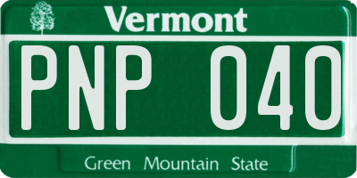 VT license plate PNP040