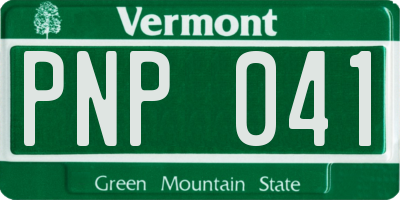VT license plate PNP041