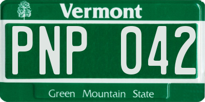 VT license plate PNP042