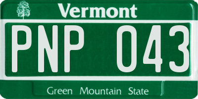 VT license plate PNP043