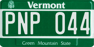 VT license plate PNP044
