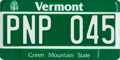 VT license plate PNP045