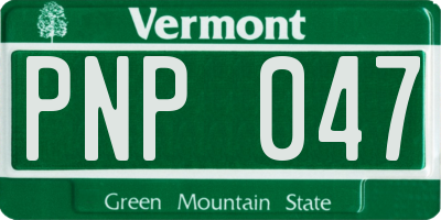 VT license plate PNP047