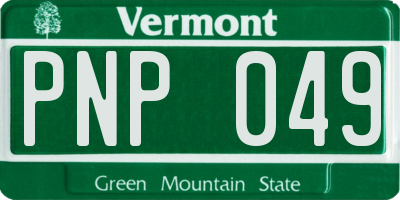 VT license plate PNP049