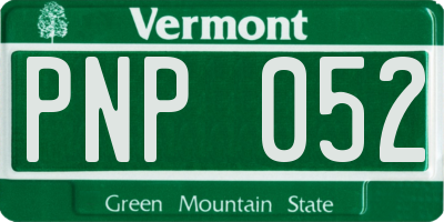 VT license plate PNP052