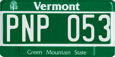VT license plate PNP053
