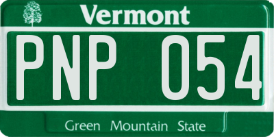 VT license plate PNP054