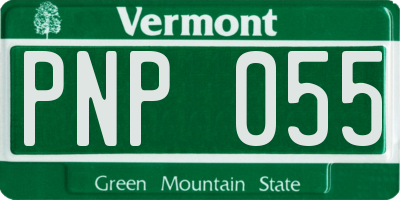 VT license plate PNP055