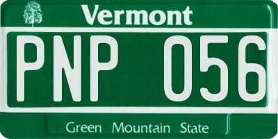 VT license plate PNP056