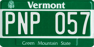 VT license plate PNP057