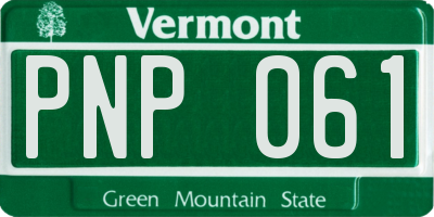 VT license plate PNP061