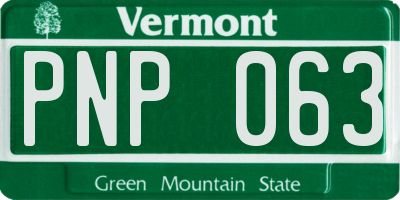 VT license plate PNP063