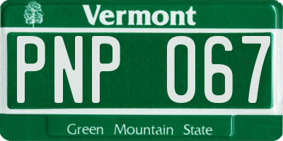 VT license plate PNP067