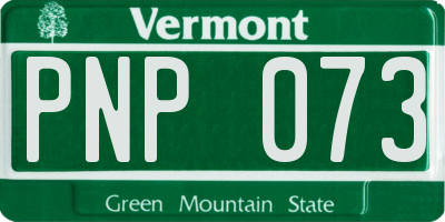 VT license plate PNP073