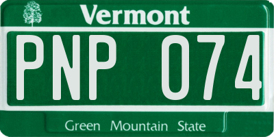 VT license plate PNP074
