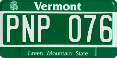 VT license plate PNP076