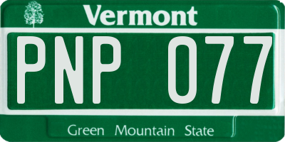 VT license plate PNP077