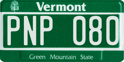 VT license plate PNP080