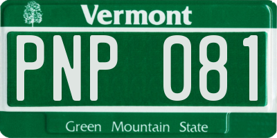VT license plate PNP081