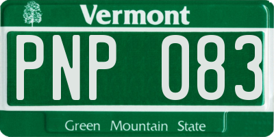 VT license plate PNP083